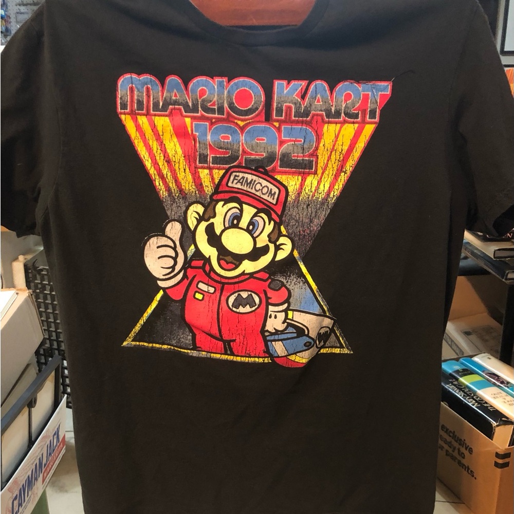Mario Kart 1992 Classic Black Cotton Tee Size L